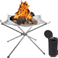 thumbnail image 1 of Portable Bonfire Campfire Fire Pit Collapsing Stainless Steel Mesh Fireplace Foldable Camping Fire Pit Camping Gear, 1 of 6