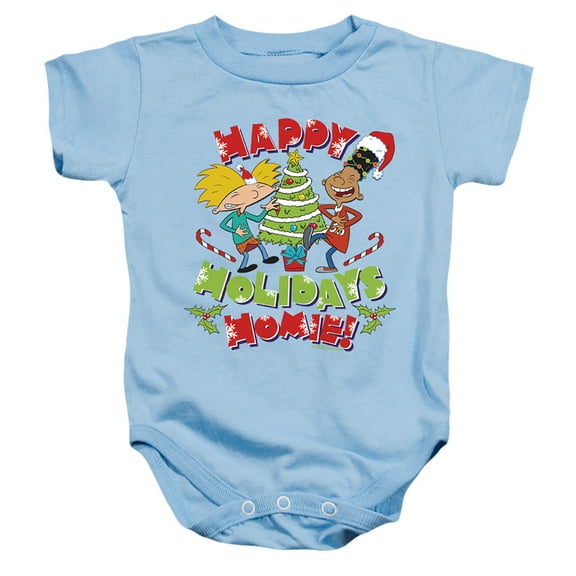 Hey Arnold Happy Holidays Homie! Arnold And Gerald Christmas Unisex Infant Snap Suit for Baby