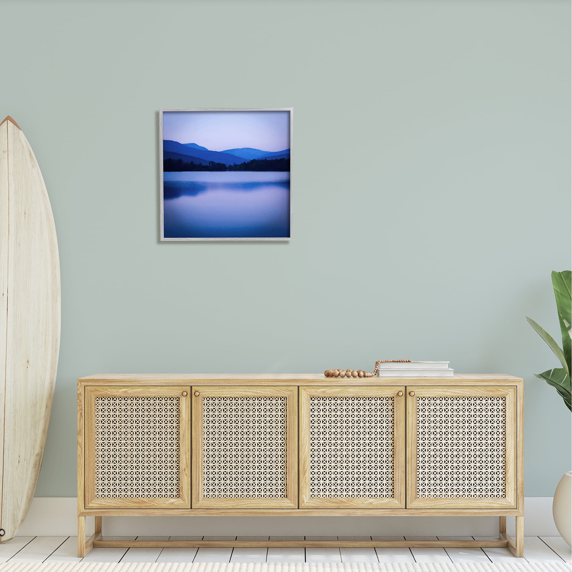 Stupell Industries Serene Blue Mountain Lakeside Scenery Photagraphy , 24 x 24, Design by Kelly Sinclair