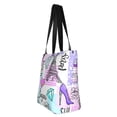 thumbnail image 4 of Gaeub Eiffel Tower and Hearts Printed Tote Bag Grocery Bag Reusable Shoulder Bag with Zip for School Kitchen Park DIY, 4 of 9