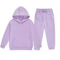 thumbnail image 4 of Otqutp Kids Plain Tracksuit Set Pullover Sweat Suits for Boys Girls 2-Piece Sweatshirt and Jogger Pants Comfy Athletic Sets, 4 of 8