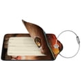 thumbnail image 4 of Rocae Animal Cat for Leather Luggage Baggage Tags ID Label Privacy Cover ID Label with Stainless Steel Loop and Address Card, 4 of 5