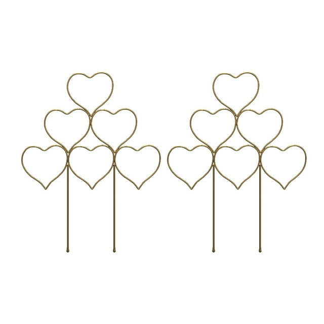 2 enrejados metálicos para plantas de jardín, para macetas, potos y jazmín. Oro
