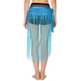 thumbnail image 2 of Haitryli Womens Belly Dance Skirt Fringed Hip Scarf Colorful Waistband Tiered Sequin Tassel Waist Chain Sky Blue One Size, 2 of 4