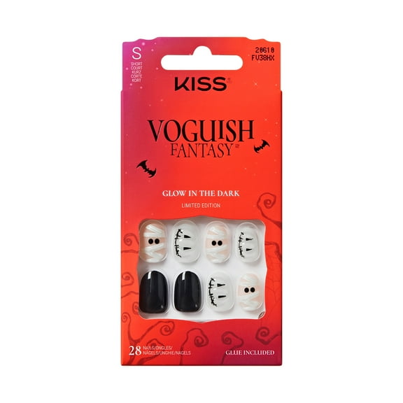 KISS Voguish Fantasy Halloween Press On Nails, ‘Creepy Flavors’, Short Oval, 28 Count