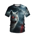 thumbnail image 2 of 3D Three-Dimensional Printing Men's T-Shirt Dark Moon Wolf Holy Sword Trendy Design Plus Size Trendy Men's Fashion Casual Short Sleeve, 2 of 6