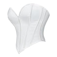 thumbnail image 3 of QSAWXQZ Women's Overbust Corset Top Strapless Sweetheart Neck Satin Boned Waist Cincher for Steampunk Party Clubwear Bustier XS, 3 of 8