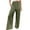 Green, variant on EDFBUYKRS Female Women Pants Casual Business Pants for Women Petite Women's Button Elastic Waist Wide Leg Casual Straight Leg Pants Xxl