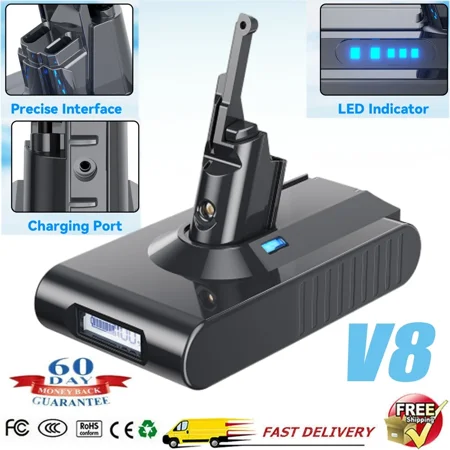 21.6V Battery For Dyson V8 SV10 Absolute Cordless Vacuum Cleaner Battery W/LED
