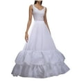thumbnail image 2 of Cxenplz Crinoline Underskirt for Women A line Crinoline Petticoat 3 Hoop Skirt Underskirt Half Slip for Wedding Bridal Dress, 2 of 5