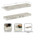 thumbnail image 5 of Kate and Laurel Havlock Modern Faux Marble Floating Shelves, Set of 2, 22 x 6, White, Transitional Functional Bathroom and Kitchen Shelves for Dorm Storage or Apartment Decor, 5 of 9