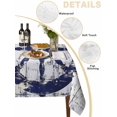 thumbnail image 2 of Navy Blue Rudder Coastal Table Cloth, Nautical Beach Ocean Retro Waterproof Tablecloth for Square Tables, Reusable Washable Fabric Table Cover for Restaurant Kitchen Dining Tables 60"x60", 2 of 6
