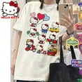 thumbnail image 4 of Sanrio Hello Kitty T-shirts Women Summer Trend Kuromi Clothes Y2k Tops Anime Short Sleeve Loose Tees Shirts Female Korean Tshirt, 4 of 10
