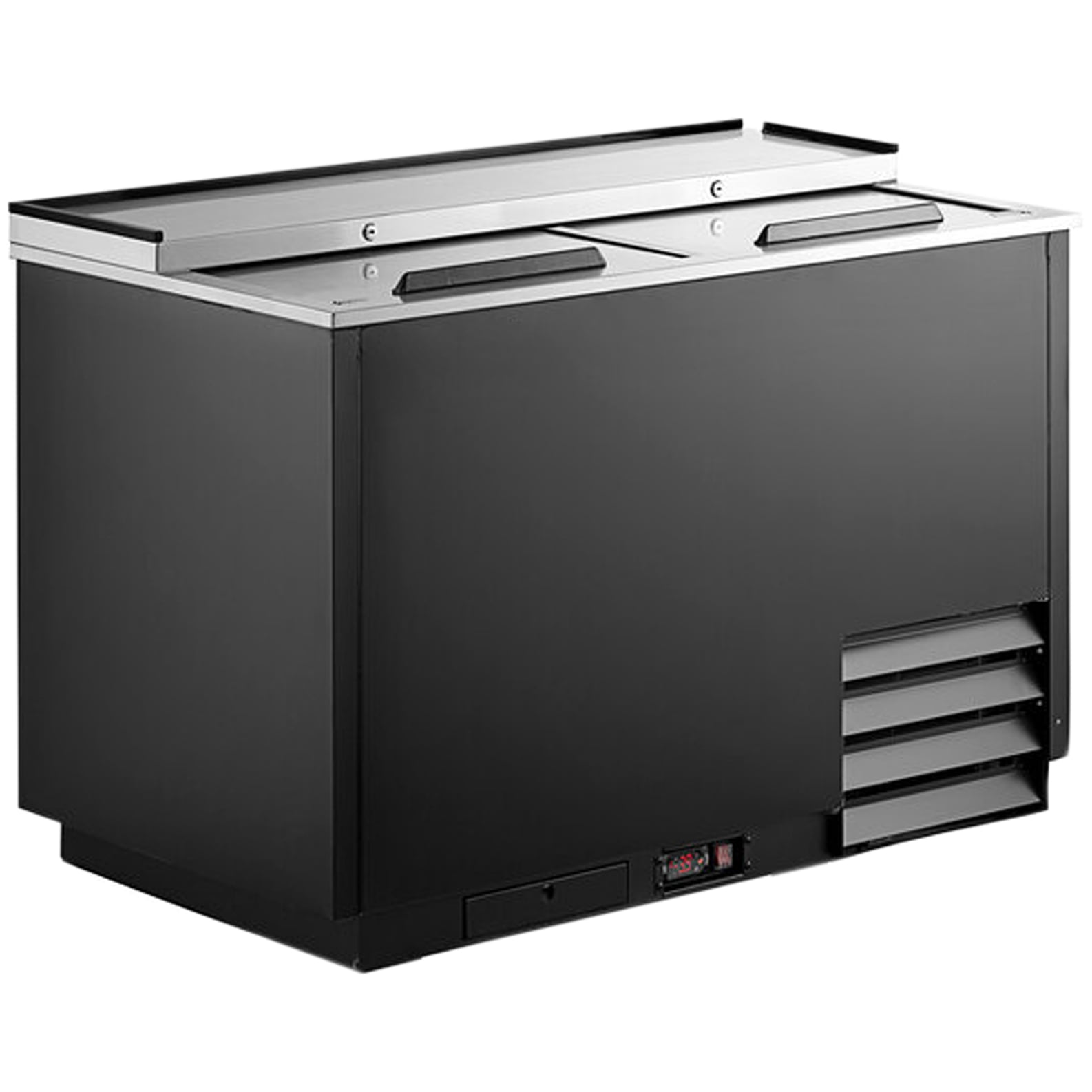 NSF 49" Commercial Glass Froster Freezer – Dual Sliding Lids, 250 Mug Capacity, 0°F Cooling, R290 Refrigerant, 115V
