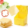 thumbnail image 1 of Sliced Cheese Storage Container Plastic Butter Slice Storage Box with Flip Lid Cheese Slice Holder Sliced Cheese Keeper for Refrigerator Food, 1 of 5
