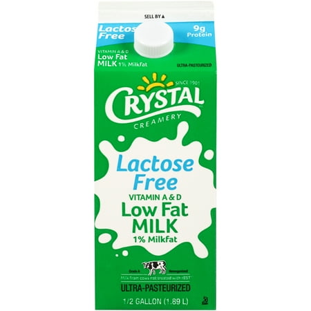 Crystal Creamery Lactose Free Vitamin A & D 1% Low Fat Milk Carton