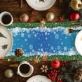 thumbnail image 3 of Table Runner 13x36in Inches Long, Winter Snowman SnowflakesLinen Washable Dresser Scarf Santa Claus Elk Ice CreamKitchen Dinning Tablerunners for Holiday/Party/Wedding/Home Tables Decor, 3 of 9