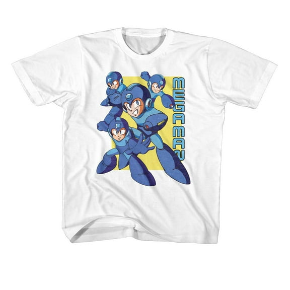 Mega Man Multiple Poses White Youth T-Shirt
