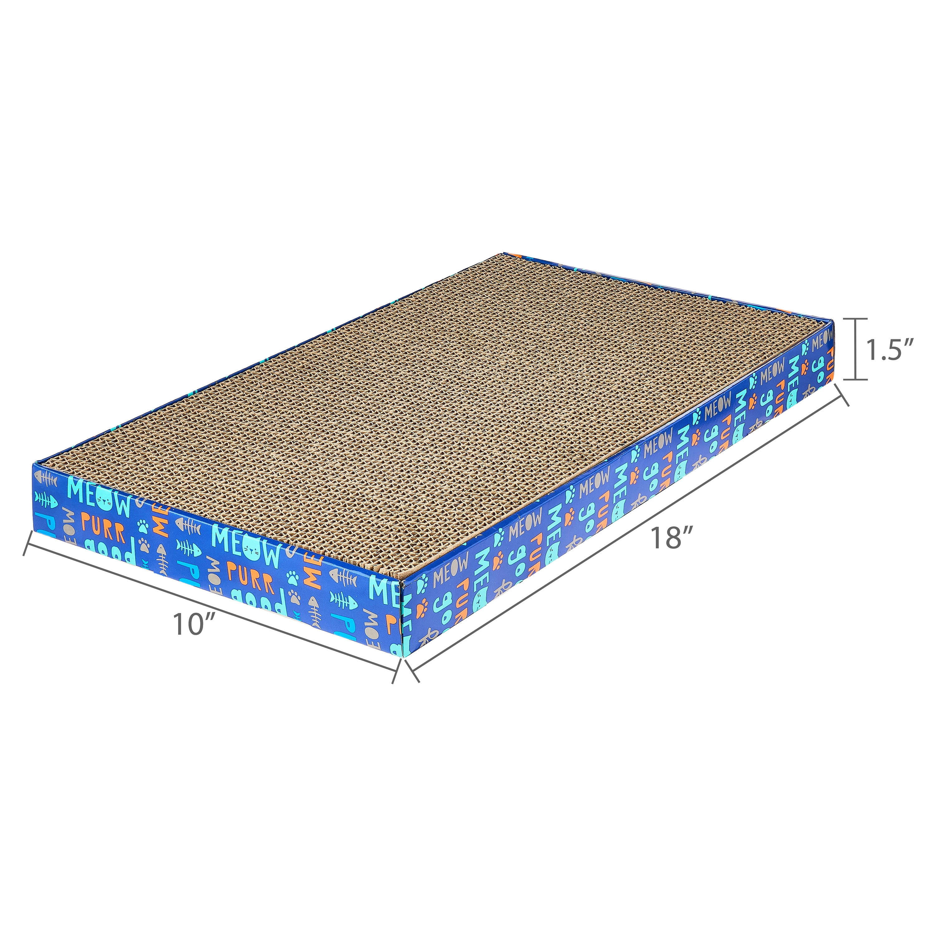 (2 pack) Vibrant Life Corrugate Cat Icons XL Cat Scratcher with Catnip, Multicolor, 18" x 10" x 1.5"