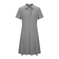 thumbnail image 6 of OJSFQUFP Girls Comfortable and Breathable Summer Dress Fashionable and Casual Solid Color Short Sleeved Dress, 6 of 6