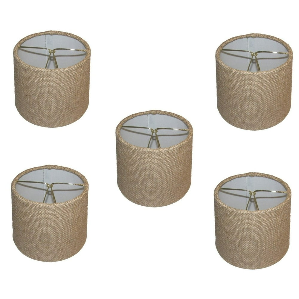 Set of Five with Burlap Chain Cover 6 Inch European Drum Style