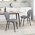 thumbnail image 2 of Gymax Dining Chairs, Ergonomic and Stylish, Gray (Set of 2), 2 of 10