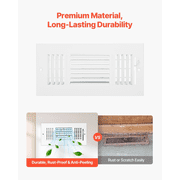 Floor Registers 4x10 Inch, 6-Pack HVAC Vents - Adjustable Airflow Metal Vent Grilles for Home & Office - Rustproof Air Deflectors with Damper, White