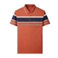 thumbnail image 3 of FRSASU Men's Polo Shirt Casual Long Short Sleeve Classic Fashion Polo Golf Sport Shirt Orange, 3 of 6