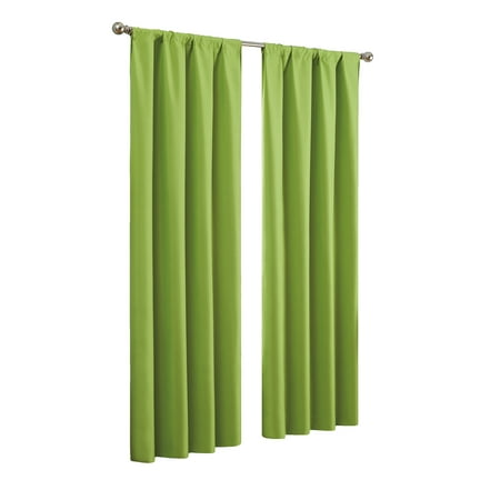 Eclipse Kendall Solid Blackout Rod Pocket Energy-Efficient Curtain Panel, Lime Green, 42 x 84