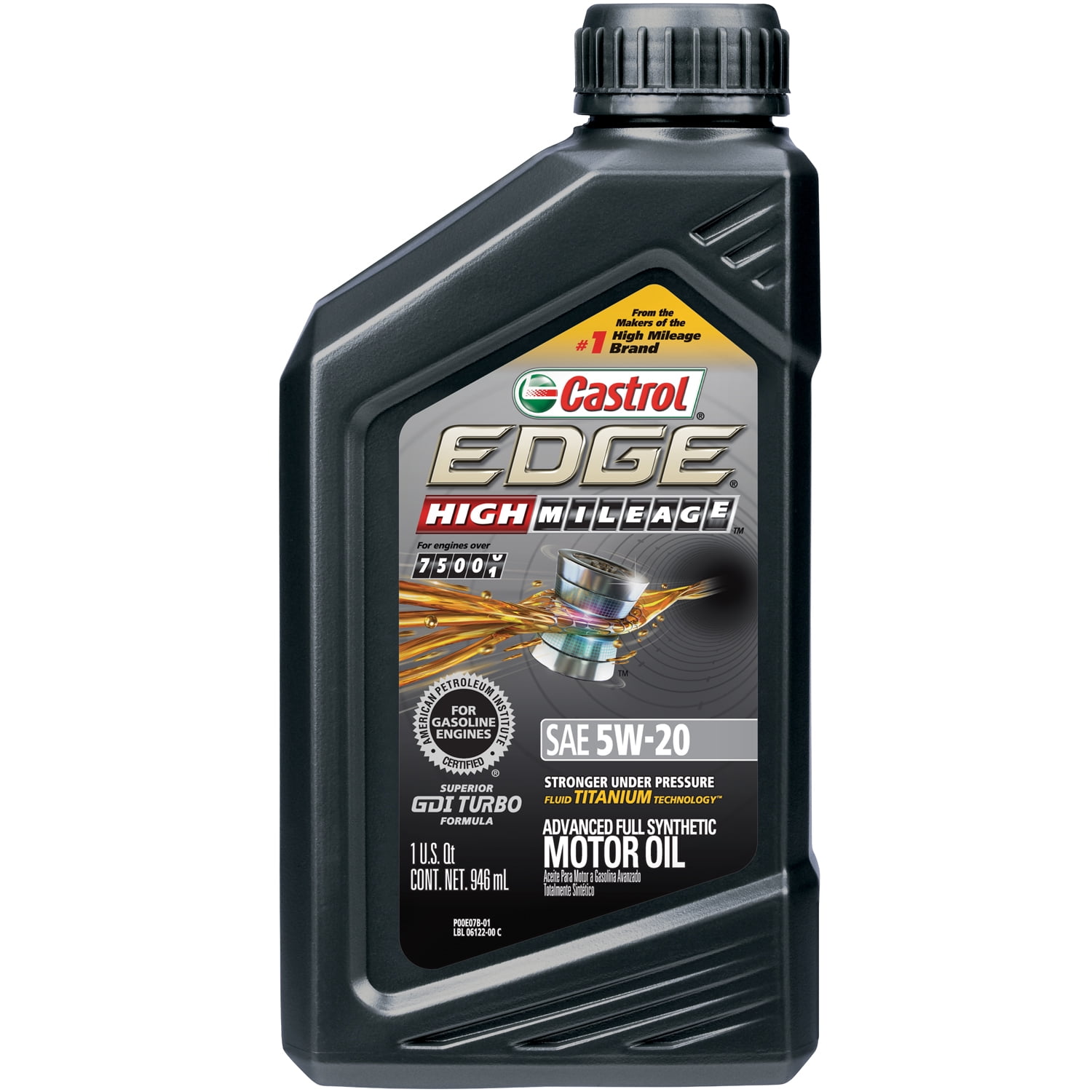 Castrol EDGE High Mileage 5W-20 Advanced Full Synthetic Motor Oil, 1 Quart