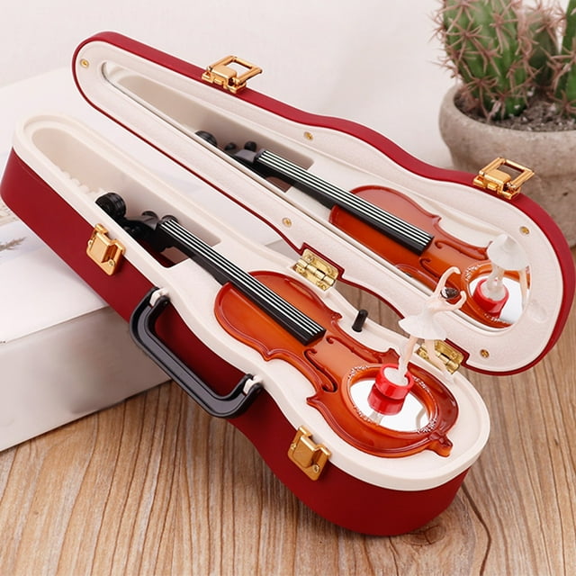 Learning Education Toys,Handheld Games for Kids,Literary and Classical Style Handheld Violin Winding Music Box Dancing Figurine Dressing Mirror Birthday Gift Holiday Gifts for Family Children Friend