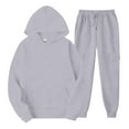 thumbnail image 4 of ClodeEU Womens Sweatsuits 2 Piece Set ,Loose Hoodie Sweatshirt With Pockets,Jogger Pants Fall Tracksuit Gray,Womens Plus XXL, 4 of 5