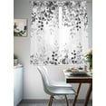 thumbnail image 4 of Grey Sheer Curtains 63 Inch Length 2 Panels Set - Light Filtering Window Treatments, Eucalyptus Leaves Rod Pocket Semi Curtains for Living Room/Bedroom/Kitchen Décor, 104"W x 63"L, 4 of 7