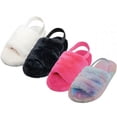 thumbnail image 2 of Womens Slippers Soft and Fuzzy, Plush Upper With Elastic Slingback Ladies House Slippers Sizes 6-11., 2 of 6