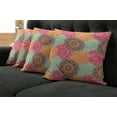 thumbnail image 5 of Ambesonne Vintage Throw Pillow Cover 4 Pack, Antique Tribal Mandala, 24", Fuchsia Orange, 5 of 5