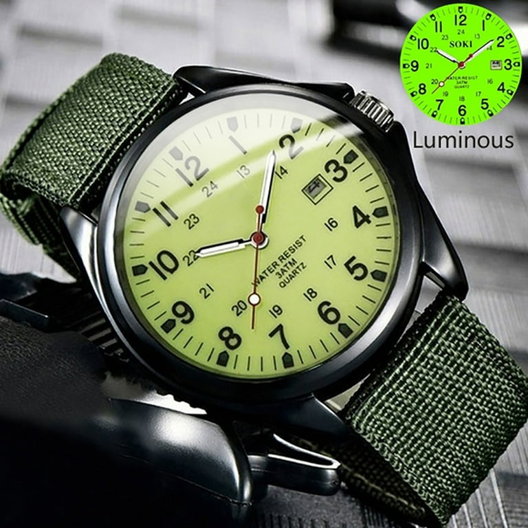 Fashion Men s Watches Luminous Glow in the Dark Watch Casual Dial Calendar Sport Watch Walmart