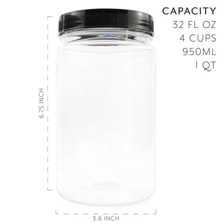 Cornucopia 32oz Plastic Jugs (6-Pack); 1-Quart / 32-Ounce Bottles
