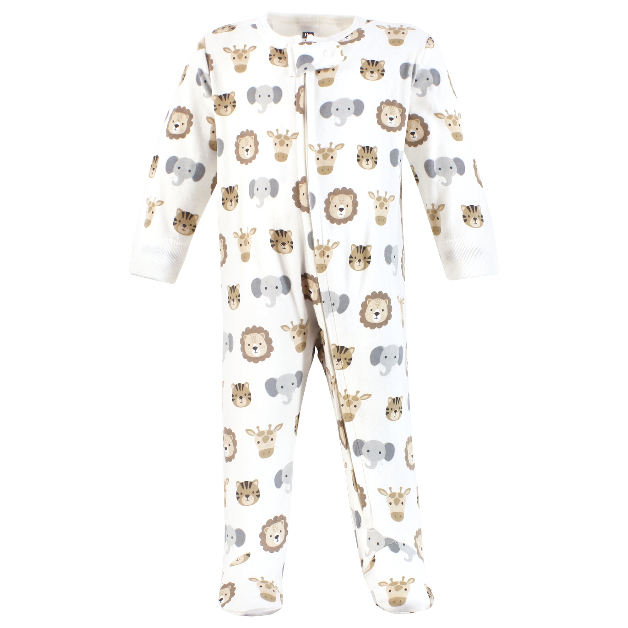 Hudson Baby Cotton Sleep and Play, Happy Little One Safari, 3-6 Months