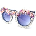 thumbnail image 3 of Oversized Vintage Pearl Cat Eye Sunglasses for Women Bling Crystal Rhinestone Sunglasses Cute Ladies Party Glasses, 3 of 6