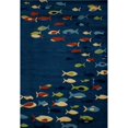 thumbnail image 1 of Art Carpet 841864117042 5 x 8 ft. Seaport Collection Fish School Woven Area Rug, Navy Blue, 1 of 1