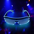thumbnail image 3 of YJ005 LED Shutter Glasses - Emerald Green, 10 Color Options with 4 Lighting Modes (Steady, Slow Flash, Burst Flash, Off) - Ergonomic PC Frame, AC Lens, PVC Light Strip - Perfect for Halloween,, 3 of 6