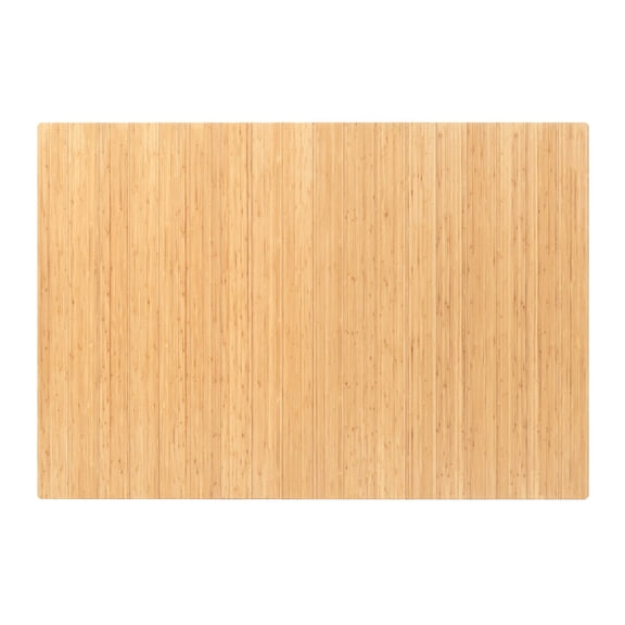 Anji Mountain 48" x 72" Bamboo Chair Mat for Carpet and Hard Floor, 8mm - Rectangular without Lip, Natural