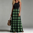 thumbnail image 2 of Tqcoqu Summer Maxi Print Patchwork Dresses for Women,Sleeveless Casual Flowy Tiered Dress Vacation Beach Sundresses with Pockets, 2 of 9