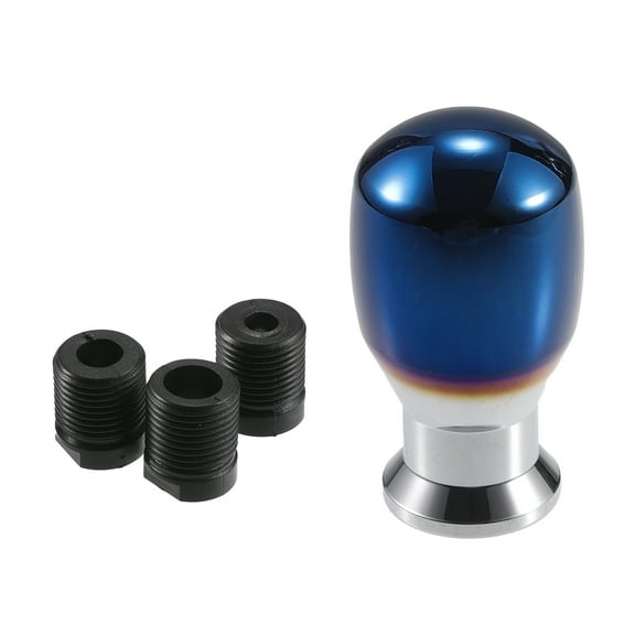 Unique Bargains Universal Gear Shift Knob Titanium Alloy for Automatic and Manual Vehicle w/ 3 Adapter Burnt Blue 1 Set
