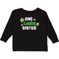 thumbnail image 3 of Inktastic One Lucky Sister with Shamrocks Girls Long Sleeve Toddler T-Shirt, 3 of 5