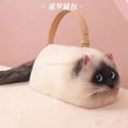 thumbnail image 4 of Bolso de peluche de moda con forma de gato, bonito bolso cruzado con forma de animal de peluche, bolso de mano de invierno a la moda para mujer, con dibujos animados suaves, regalos de súper emulación, 4 of 5