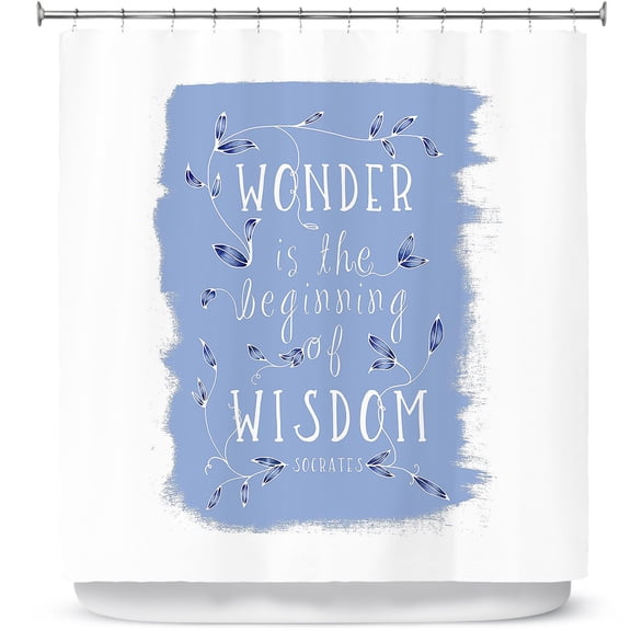 Shower Curtains 70" x 93" from DiaNoche Designs by Zara Martina - Wonder is Wisdom Blue