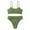Olive Green, variant on WREESH Womens Two Piece Swimsuit High Cut Bikini Fashion Solid High Waist Bikini Push-Up Padded Swimsuit Beachwear Set Bikinis Siuts Bathing Suit Pink