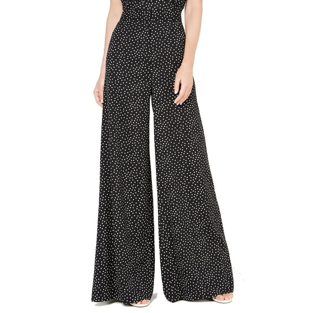 polka dot wide leg pants