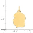thumbnail image 2 of Beautiful 14k Plain Medium .018 Gauge Facing Left Engravable Girl Head Charm, 2 of 2